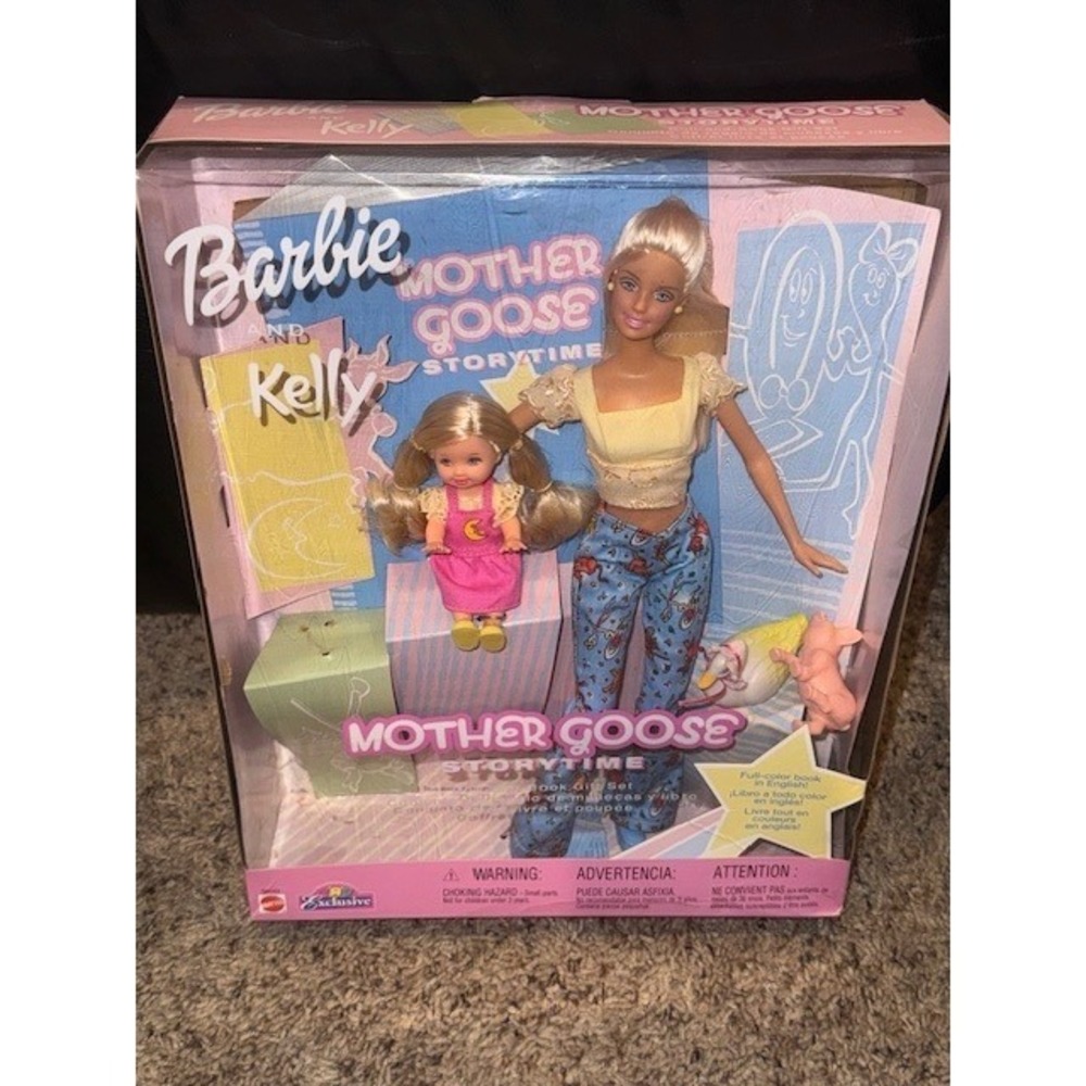Barbie and Kelly Mother Goose Storytime Doll and Book Gift Set New‎ in Box